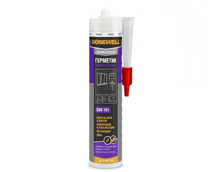 Герметик силиконовый универсальный Donwell, белый 260 ml